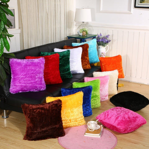 One Color Hairy Pillowcases