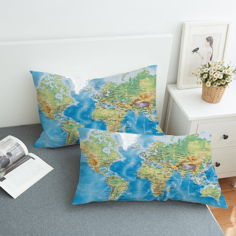 Europe World Map Pillowcases